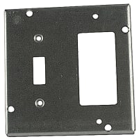 Steel City by ABB Square Box Surface Cover, 4-11/16"Sq x 1/2"D, Galvanized Steel, Toggle+GFI