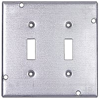 Steel City by ABB Square Box Surface Cover, 4-11/16"Sq x 1/2"D, Galvanized Steel, 2Toggle