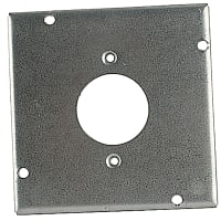 Steel City by ABB Square Box Surface Cover, 4-11/16"Sq x 1/2"D, 1-11/32" DiaHole, Galvanized S