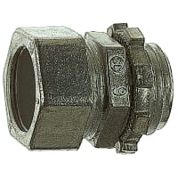 Steel City by ABB Connector, Non-Insulated Compression, Conduit Size 1/2", Die Cast Zinc