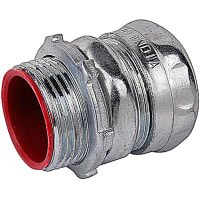 Steel City by ABB Compression Connector, Insulated and Concrete Tight, 1", Zinc Plated Steel