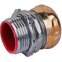 Steel City by ABB Compression Connector, Raintight and Insulated, 1.25", Zinc Plated Steel