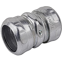 Steel City by ABB Compression Coupling, Concrete Tight, 1", 1.934"L, Zinc Plated Steel