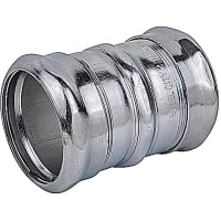 Steel City by ABB Compression Coupling, Concrete Tight, 2-1/2", 4.676"L, Zinc Plated Steel