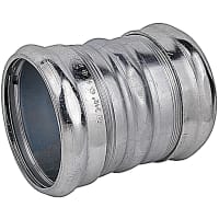 Steel City by ABB Compression Coupling, Concrete Tight, 3-1/2", 5.176"L, Zinc Plated Steel