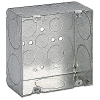 Steel City by ABB Square Box, 4-11/16"Sq x 2-1/8"D, 3/4" and 1-1/4"Knockouts, Pre-GalvSteel