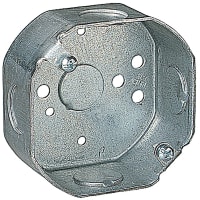 Steel City by ABB Octagon Box, 3-1/2"D x 1-1/2" Deep, 1/2" knockouts, Pre-Galvanized Steel