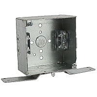 Steel City by ABB Square Box, 4" Sq x 2-1/8" Deep, 1/2" and 3/4" Knockouts, Galvanized Steel