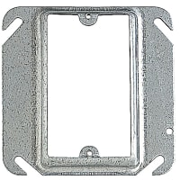 Steel City by ABB One Gang Square Device Cover, 4" Square x 1" Raised, Pre-Galvanized Steel