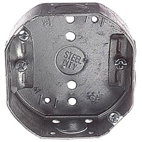 Steel City by ABB Octagon Box, 4"Dia x 1-1/2" Deep, 1/2" Knockouts, Pre-Galvanized Steel