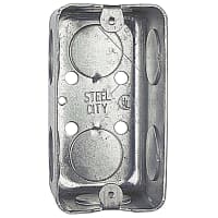 Steel City by ABB One Gang Utility Box, 4"Lx2-1/8"Wx1-7/8"D, 3/4" Knockouts, Pre-Galvanized St