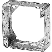 Steel City by ABB Square Box Ring, 4-11/16"Sqx1-1/2"D, 1/2"/ 3/4" Knockouts, Pre-Galv.Steel