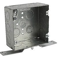 Steel City by ABB Square Box, 4-11/16"Sq x 2-1/8"D, 3/4" and 1" Knockouts, Pre-Galvanized Ste