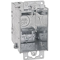 Steel City by ABB Gangable Switch Box, 3"L x 2"W x 2-3/4"D, 1/2" Knockouts, Pre-Galvanized St