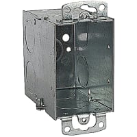 Steel City by ABB Gangable Switch Box, 3"L x 2"W x 3-1/2"D, 3/4" Knockouts, Pre-Galvanized St