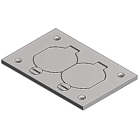 Steel City by ABB Cover Plate for Multi-Gang Floor Boxes, 4-1/2"Lx3"W, Duplex Lift Lids, Alum.