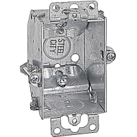 Steel City by ABB Gangable Switch Box, 3"L x 2"W x 2-1/4"D, 1/2" Knockouts, Pre-Galvanized St