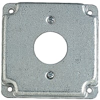 Steel City by ABB Square Box Surface Cover, 4"Sq x 1/2"D, Galvanized Steel