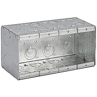 Steel City by ABB Four Gang Masonry Box, 3-3/4"Lx7-3/8"Wx3-1/2"D, 1/2"Knockouts, GalvSteel