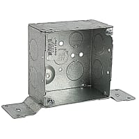 Steel City by ABB Square Box, 4"Sq x 2-1/8"Deep, 3/4"Knockouts, Pre-Galvanized Steel