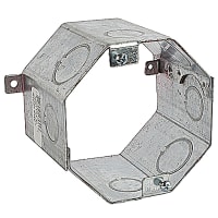 Steel City by ABB Octagon Concrete Box, 4"Dia x 3"D, 1/2"and 3/4"Knockouts, Pre-Galvanized St