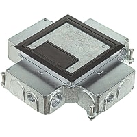 Steel City by ABB Four Gang Recessed Service Floor Box, 14.81"L x 14.81"W x 3-5/8"D, Cast Iron