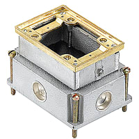 Steel City by ABB Single Gang Flush Service Floor Box, 5-1/2"L x 4"W x 3-5/8"D, Cast Iron