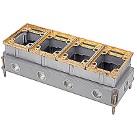 Steel City by ABB Four Gang Flush Service Floor Box, 5-1/2"L x 12-15/16"W x 3-5/8"D, Cast Iron