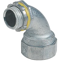 Steel City by ABB Connector, 90 Degree, Conduit Size 3/8", Die Cast Zinc