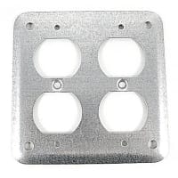 Steel City by ABB Square Box Surface Cover, 4"Square, 1/8" Raised, Galvanized Steel