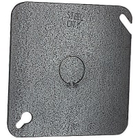 Steel City by ABB Square Box Cover, 4-11/16" Sq, 1/2" Knockout, Pre-Galvanized Steel, Flat