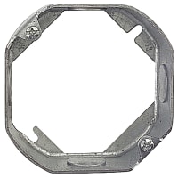 Steel City by ABB Octagon Box Extension Ring, 4"Dia. x 1-1/2"Deep, 1/2"Knockouts, Galvanized Steel