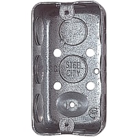 Steel City by ABB Utility Box, 4"L x 2-1/8"W x 2-1/8"D, 1/2"Knockouts, Pre-Galvanized Steel