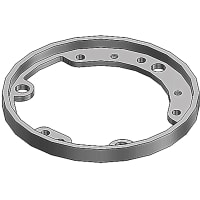 Steel City by ABB Alum Tile Trim Ring, for use w/ Flush Floor Box, 5-5/32" Open Dia., 6" Depth