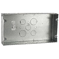 Steel City by ABB Three Gang Box, 4-9/16"L x 8-3/4'W x 1-13/16"D, 1/2" Knockouts, Galv-Steel