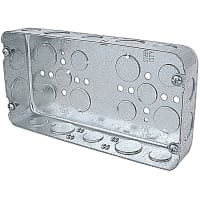 Steel City by ABB Three Gang Drawn Style Box, 8-5/8"L x 4.5"W x 1-5/8", 1/2" Knockouts, Steel