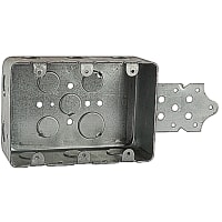 Steel City by ABB Three Gang Drawn Style Box, 5-13/16"L x 4"W x 2-1/8", 1/2" Knockouts, Steel