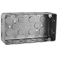 Steel City by ABB Three Gang Drawn Style Box, 7-5/8"L x 4"W x 2-1/8"D, 1/2" Knockouts, Steel