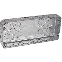 Steel City by ABB Four Gang Drawn Style Box, 10-7/16"L x 4.5"W x 1-5/8"D, 1/2" Knockouts, Steel