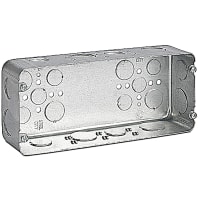 Steel City by ABB Four Gang Drawn-Style Gang Box, 10-7/16"L x 4-1/2"T x 2-1/2"D