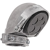 Steel City by ABB Cap, Clamp-Type Service, 1-1/4", 5Holes, 2(19/32 Inch) 3(5/8 Inch), Alum