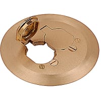 Steel City by ABB 1-piece brass duplex receptacle carpet cover plate, 5 3/4 in. diameter.