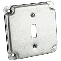 Steel City by ABB Square Box Surface Cover, 5 Cubic Inches, 4"Square x 1/2"Deep, Galvanized Ste