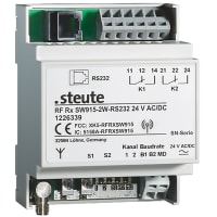 Steute Receiver, Wireless, RF RX SW915, 2W, 2 Change-Over Contacts, 2 Relay Outputs, 6A, 24VDC