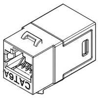 Stewart Connector Cat 6A Keystone Coupler Jack, Shielded, 8 Position, Insert Modular, Panel Mount