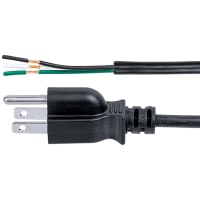 Stewart Connector Power cord, NEMA 5-15P to Open Bare Leads, 2m, black