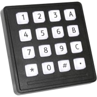 Storm Interface Keypad;Rugged;16 Key;Illuminated;White w/Black Markings;IP65 Sealed