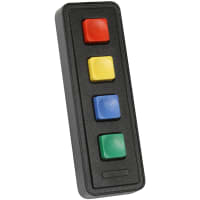 Storm Interface Keypad;Rugged;4 Key;IP65;Non-Illuminated;Color Coded (Red, Yellow, Blue, Green)