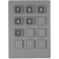 Storm Interface Keypad;Silicone Rubber;IP67;12 Key;Customizable Legends;Gray;24VDC;50mA