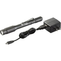 Streamlight Stylus Pro USB w/ 120V AC adapter, USB cord, nylon holster. Black w/ white LED